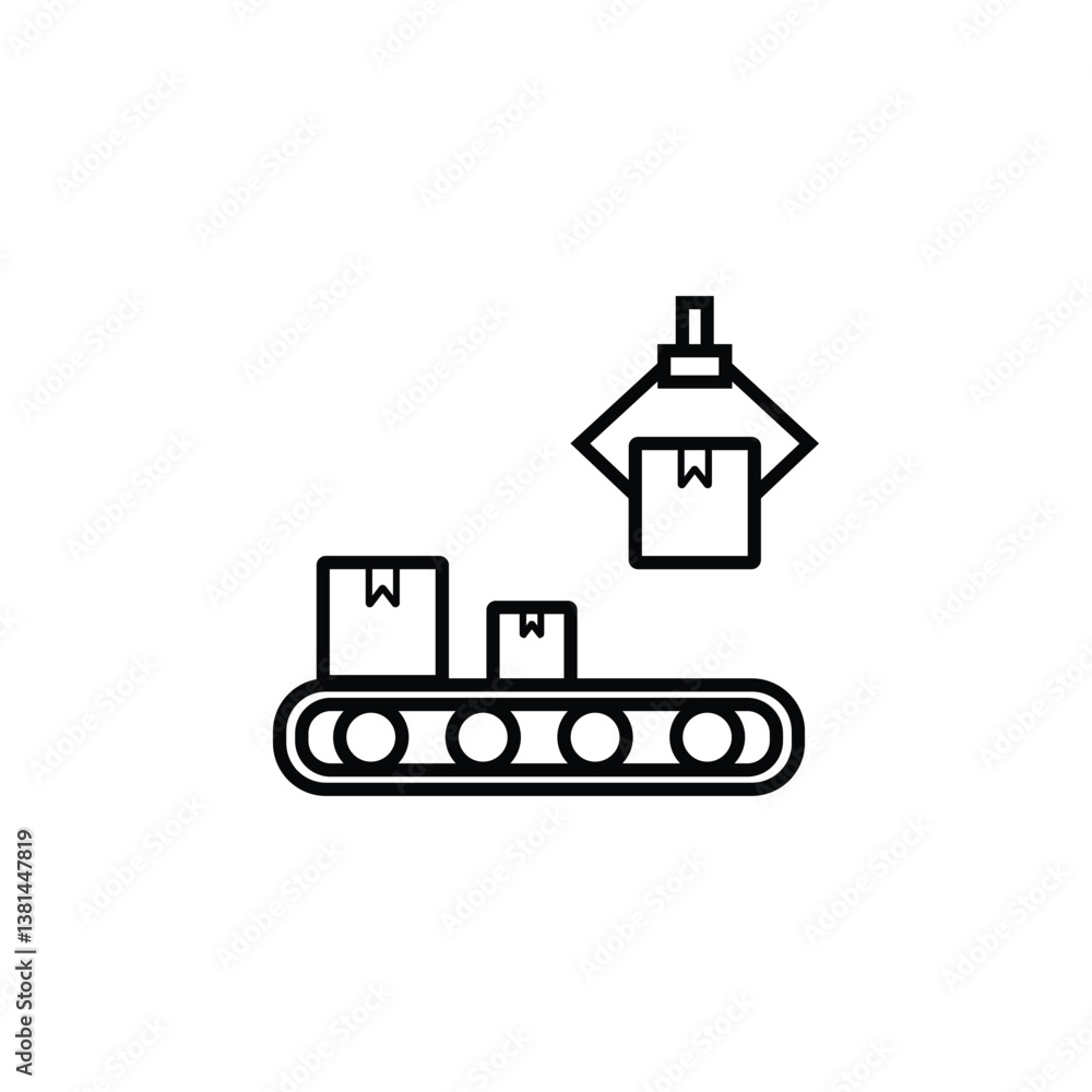 Icon representing package sorting, highlighting efficient logistics and organized delivery. Icon representing package sorting, highlighting efficient logistics and organized delivery.