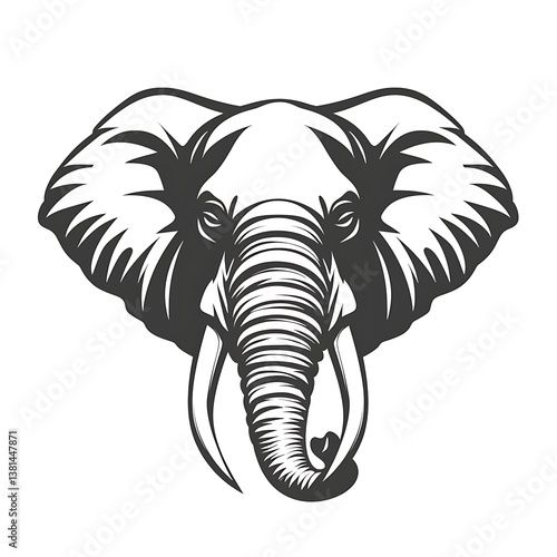 Wallpaper Mural Artistic elephant sketch with floral elements high resolution photo Torontodigital.ca