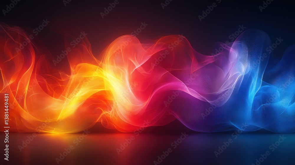 Abstract Colorful Smoke Waves: A Digital Art Masterpiece Abstract Colorful Smoke Waves: A Digital Art Masterpiece