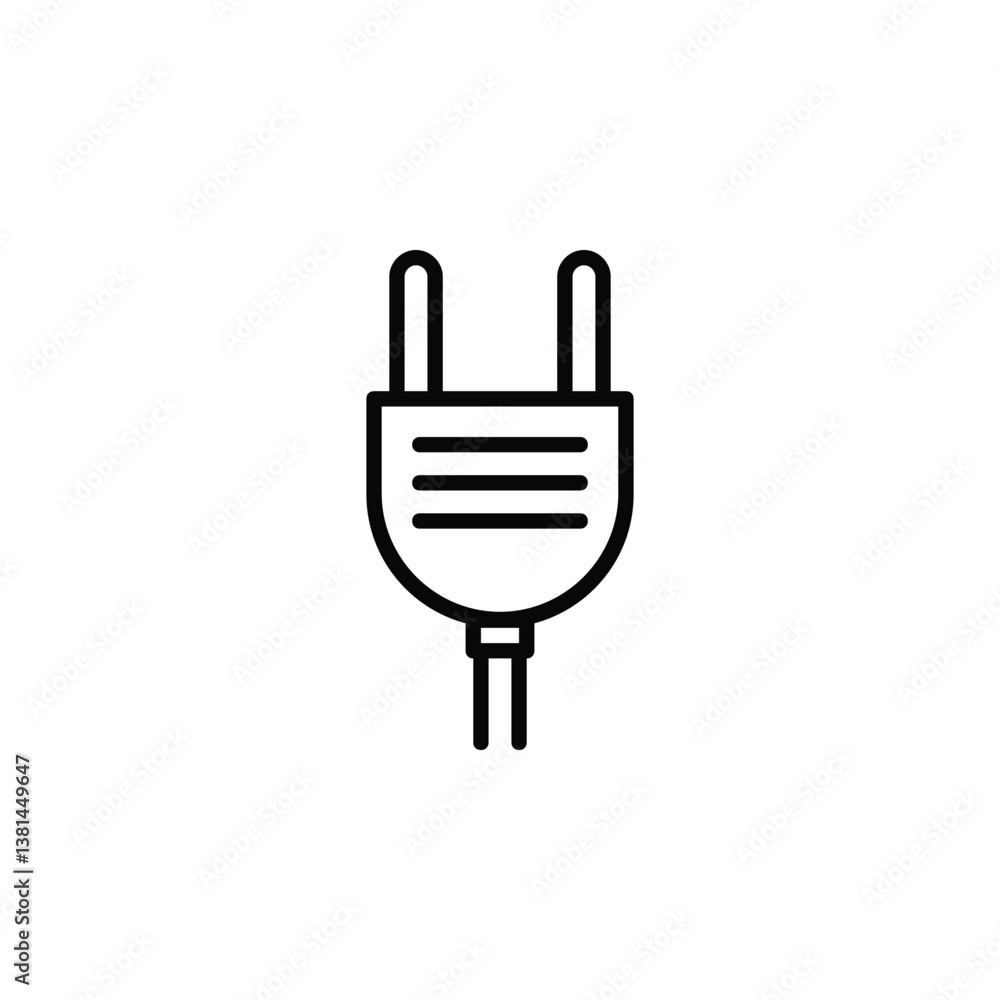 Icon of a plug, symbolizing electricity, connection, and power in a simple, clean design. Icon of a plug, symbolizing electricity, connection, and power in a simple, clean design.