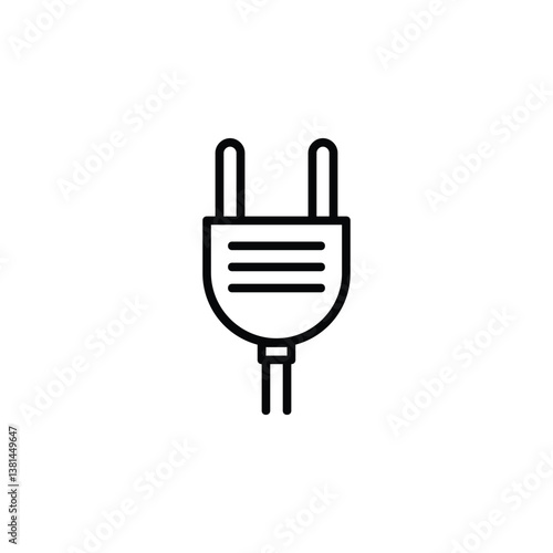 Icon of a plug, symbolizing electricity, connection, and power in a simple, clean design.