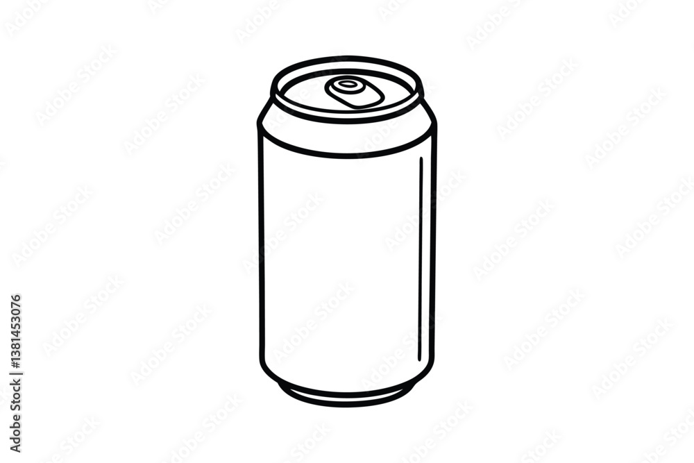 Line art drawing of a soda can viewed from the front.eps Line art drawing of a soda can viewed from the front.eps