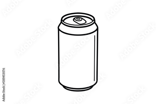 Line art drawing of a soda can viewed from the front.eps