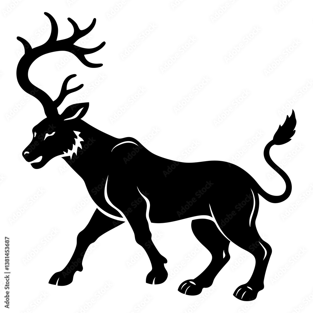 Obraz premium deer silhouette vector
