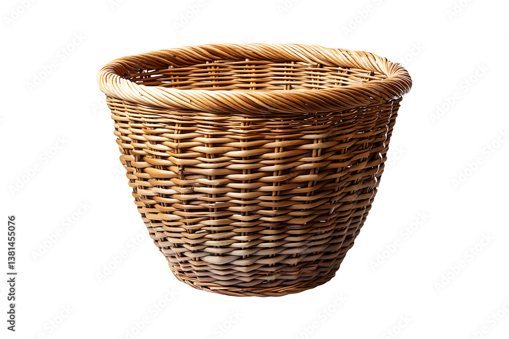 Obraz premium Rattan basket isolated on transparent background