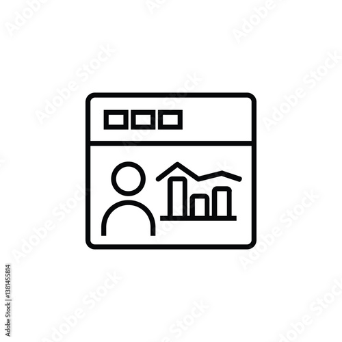 Statistical graphs icon, representing data analysis, trends, and insightful visual reporting.