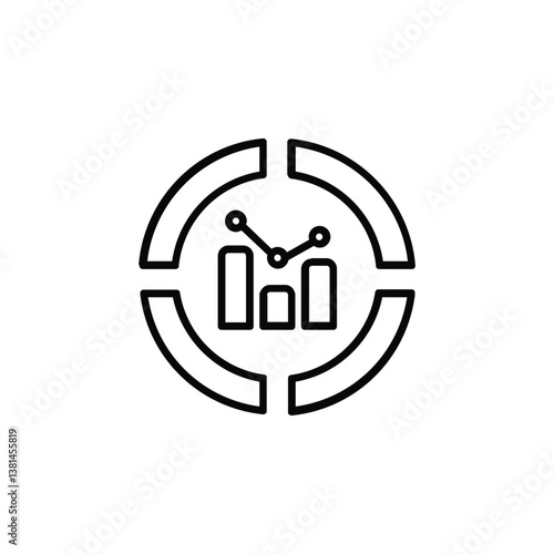 Statistical graphs icon, representing data analysis, trends, and insightful visual reporting.