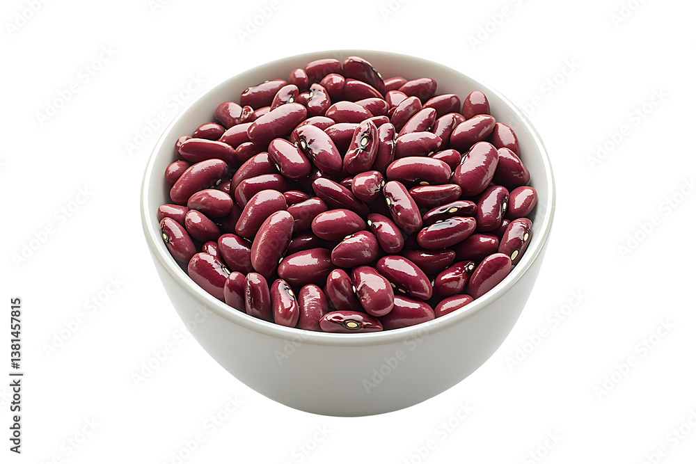 Red beans in white bowl isolated on transparent background Red beans in white bowl isolated on transparent background