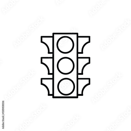 Traffic light icon, symbolizing road safety, control, and traffic management for smooth travel.