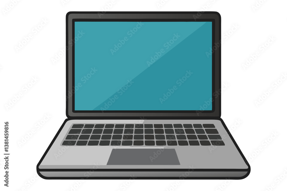 A Modern Minimalist Vector Illustration of Laptop on white background
A Modern Minimalist Vector Illustration of Laptop on white background