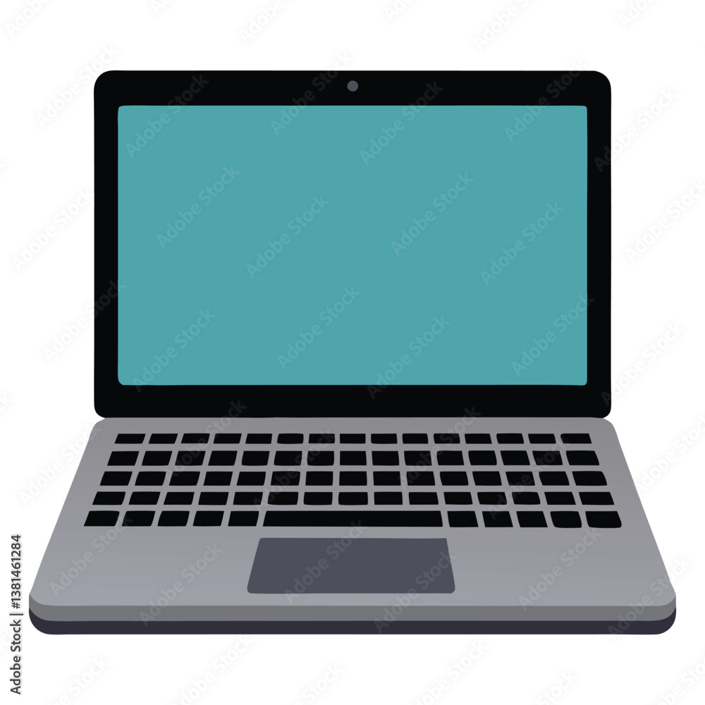 A Modern Minimalist Vector Illustration of Laptop on white background
A Modern Minimalist Vector Illustration of Laptop on white background