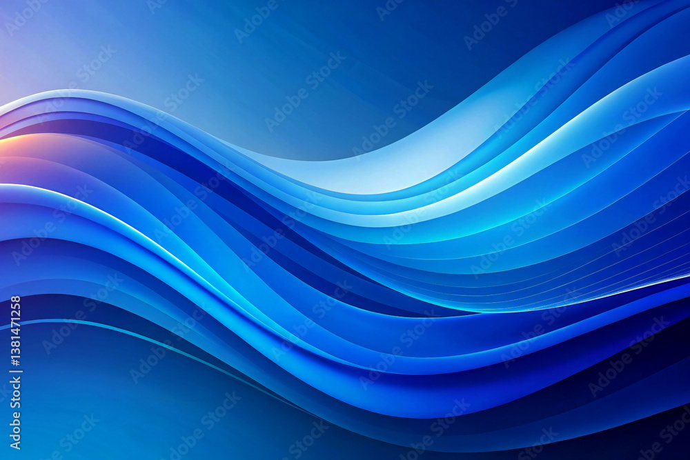 Naklejka premium abstract wave pattern vibrant blue gradient background