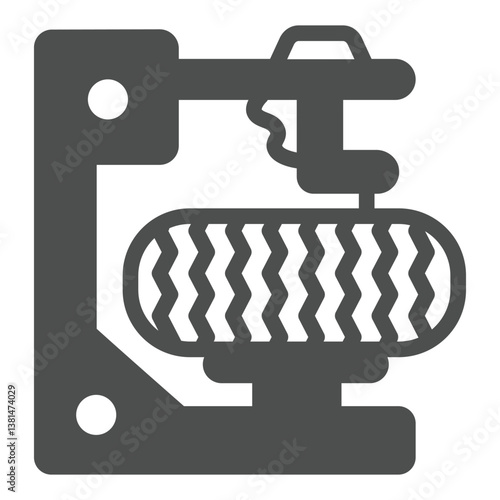 Workbench for removing tire solid icon, car service concept. Vector graphics. Mechanician equipment, tires fitting sign on white background, glyph style icon for mobile or web design.