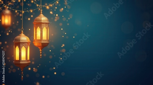 Wallpaper Mural Peaceful glowing lanterns hanging against night sky Torontodigital.ca