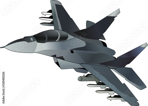military jet fighter in combat mission 