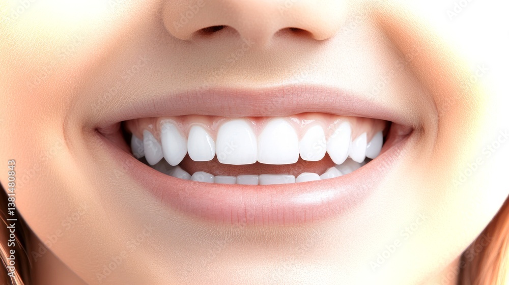 Obraz premium Smiling face radiating happiness in a dental care setting