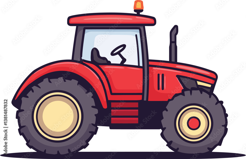 Obraz premium High Quality Tractor Icon And Vector Illustration Featuring a Detailed Farming Tractor Logo Vehicle Design, Perfect for Agricultural and Rural Industry Concepts.