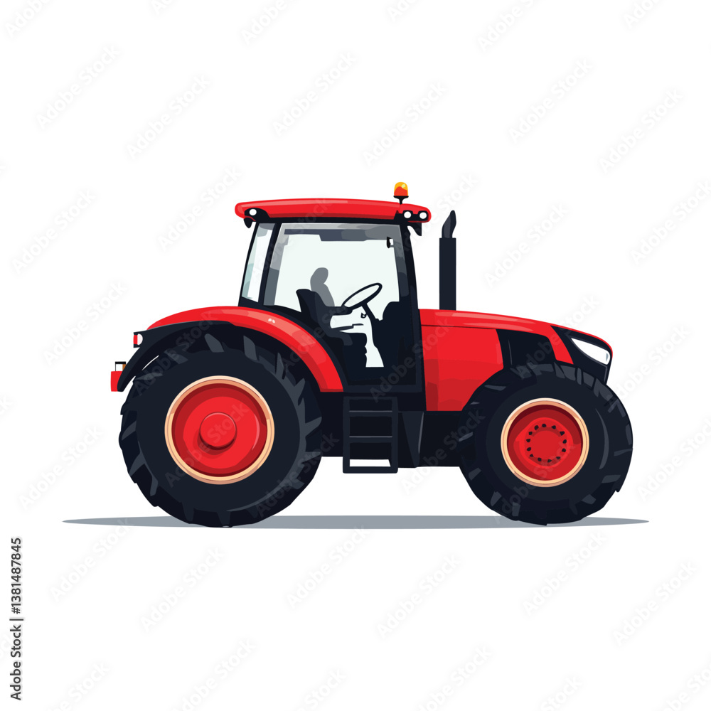 Obraz premium High Quality Tractor Icon And Vector Illustration Featuring a Detailed Farming Tractor Logo Vehicle Design, Perfect for Agricultural and Rural Industry Concepts.