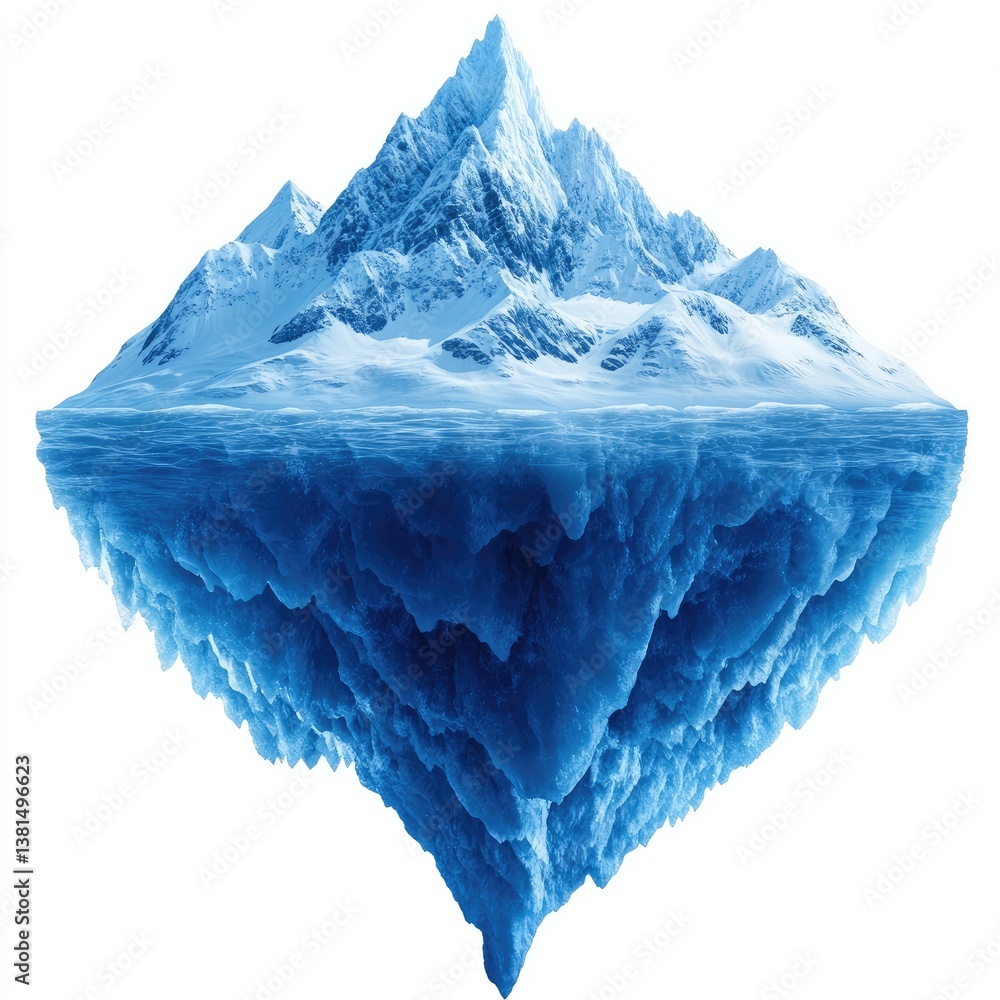 Obraz premium Majestic Iceberg A Stunning View of a Glacial Mountain Peak Partially Submerged in Ocean Water