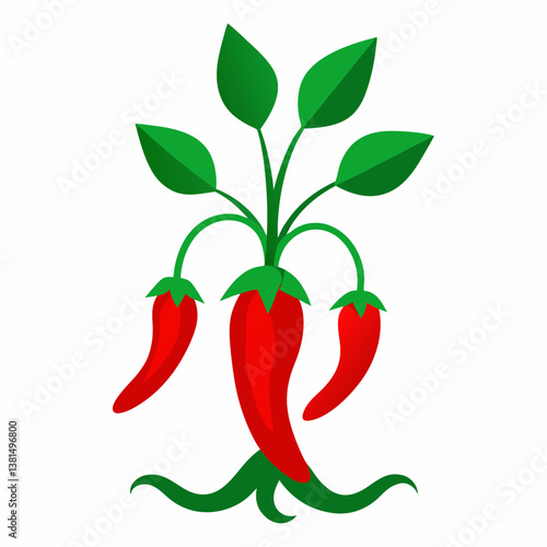 Silhouette vector illustration of a pepper tree
