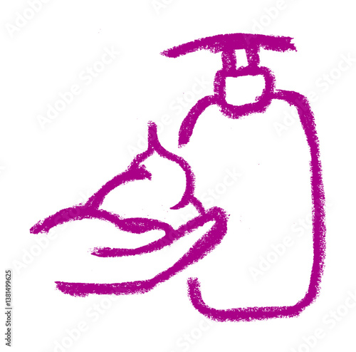 Foam Bottle Icon Beauty Cosmetics Related Icon Crayon Chalk Drawing Vector