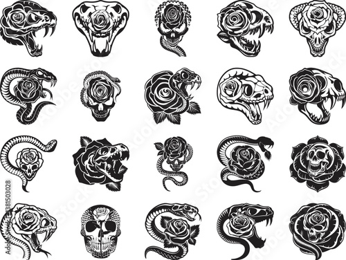 Snake Skull Rose Cut