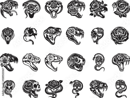Snake Skull Rose Cut