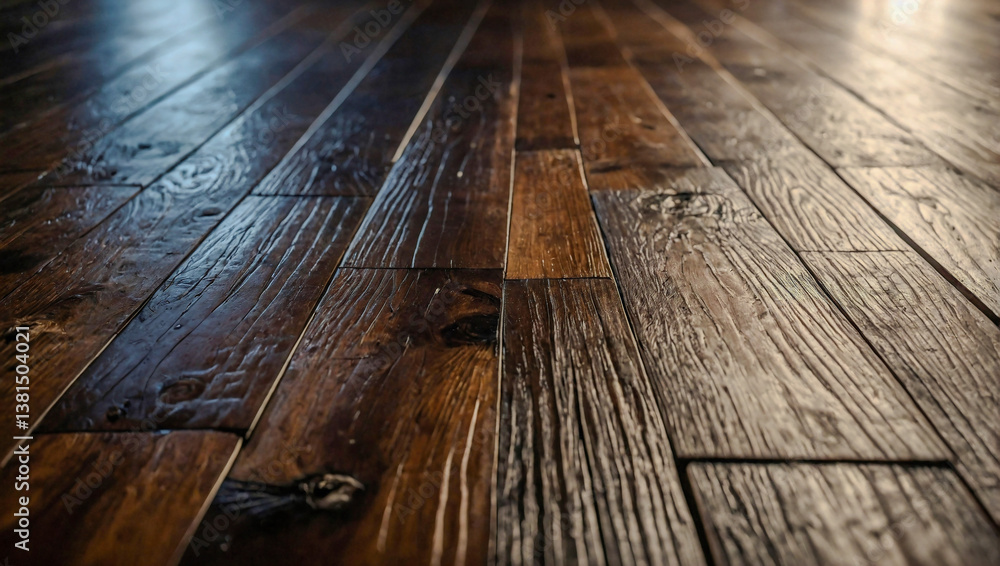 New wooden floor installation close-up (variation).