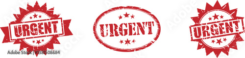 Urgent Red Stamp Vector Icon for Document Approval and Notification
