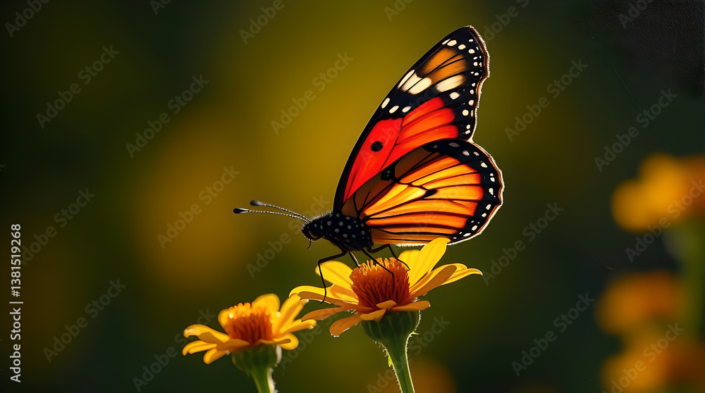 butterfly on yellow flower butterfly on yellow flower