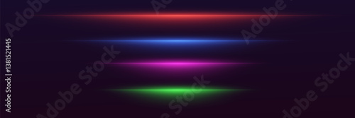 Light effect of neon lines. Effect of shine and light, flashes of laser beams.Vector.EPS 10.