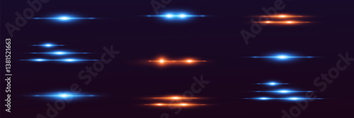 Light effect of neon lines. Effect of shine and light, flashes of laser beams.Vector.EPS 10.