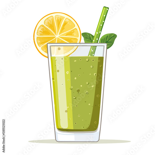 Smoothie 2D flat vector illustration, isolated on a white background.
