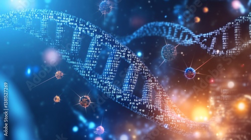 Abstract representation of DNA molecules.