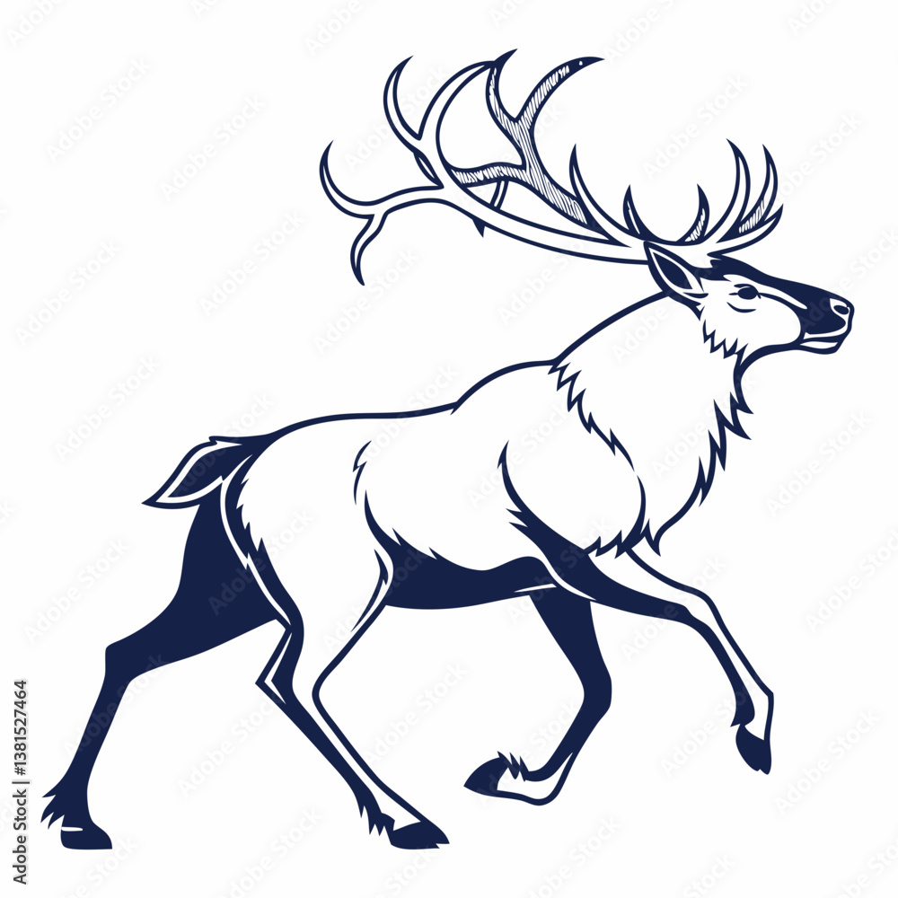 Obraz premium Reindeer silhouette icon vector
