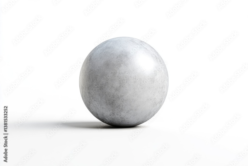 Isolated Concrete Sphere with Smooth Texture on White Background Studio Shot Isolated Concrete Sphere with Smooth Texture on White Background Studio Shot