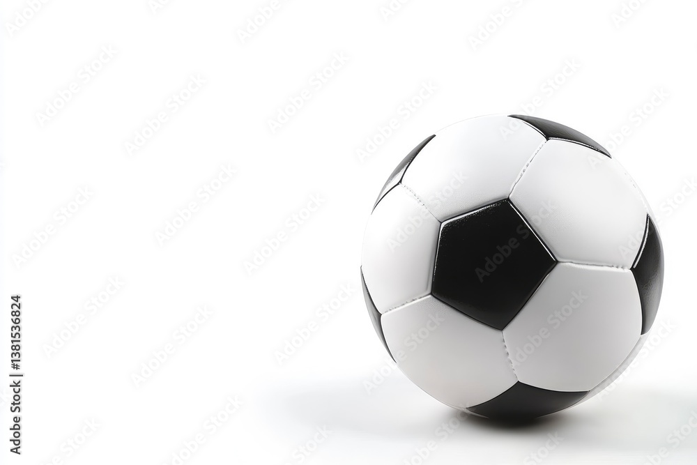 Fototapeta premium Isolated Soccer Ball Close-up on White Background for Sport and Game