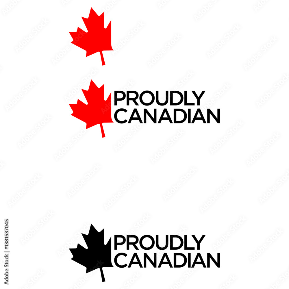 Naklejka premium Proudly Canadian - Decal Sign Badge Graphic