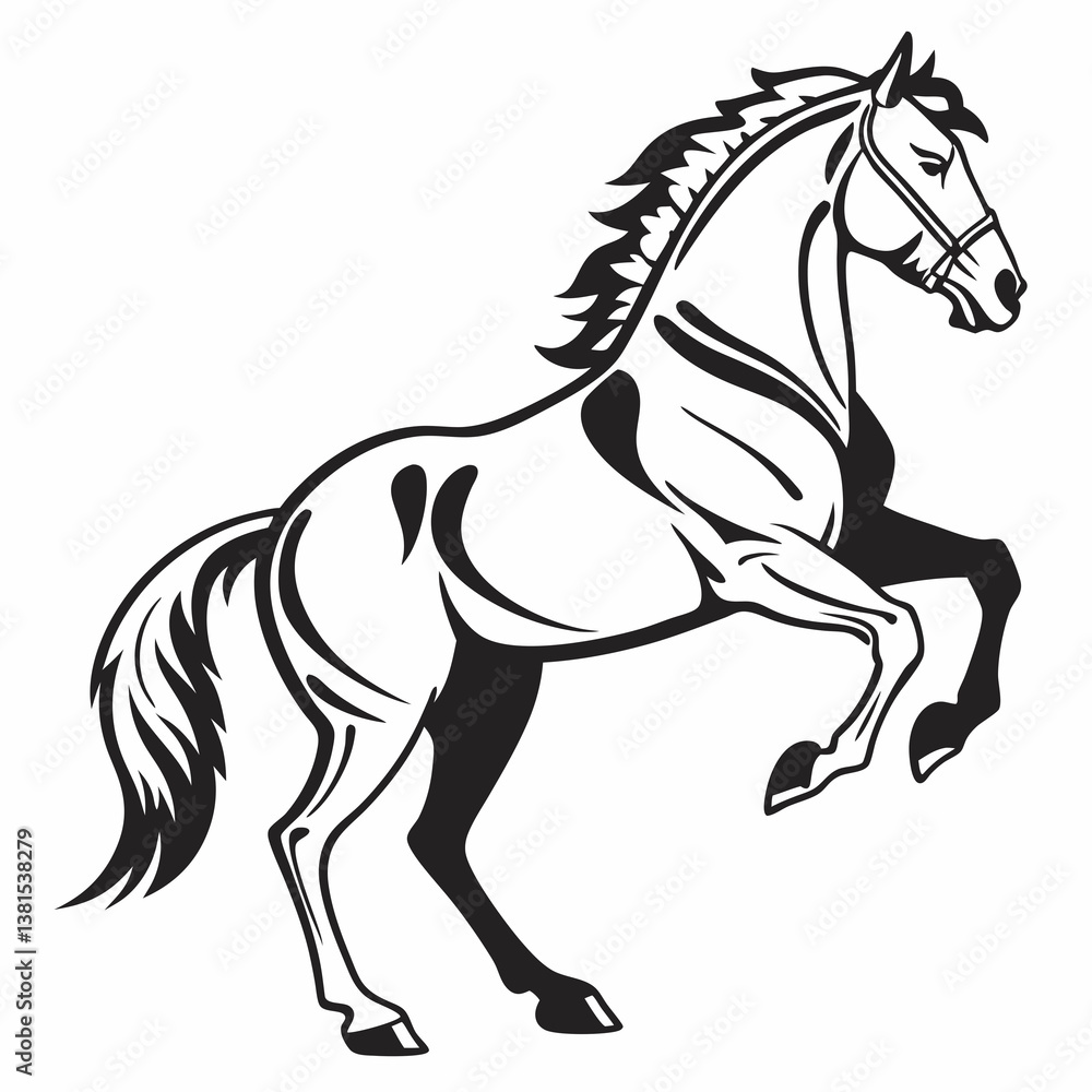 Obraz premium horse silhouette icon vector
