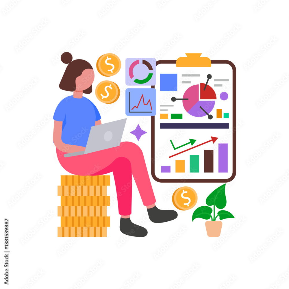 Automated Accounting Documentation Generation Vector Illustration Automated Accounting Documentation Generation Vector Illustration