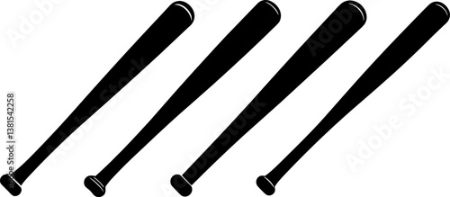Baseball bat icon vector art, Vector of sport bats black icon silhouette design