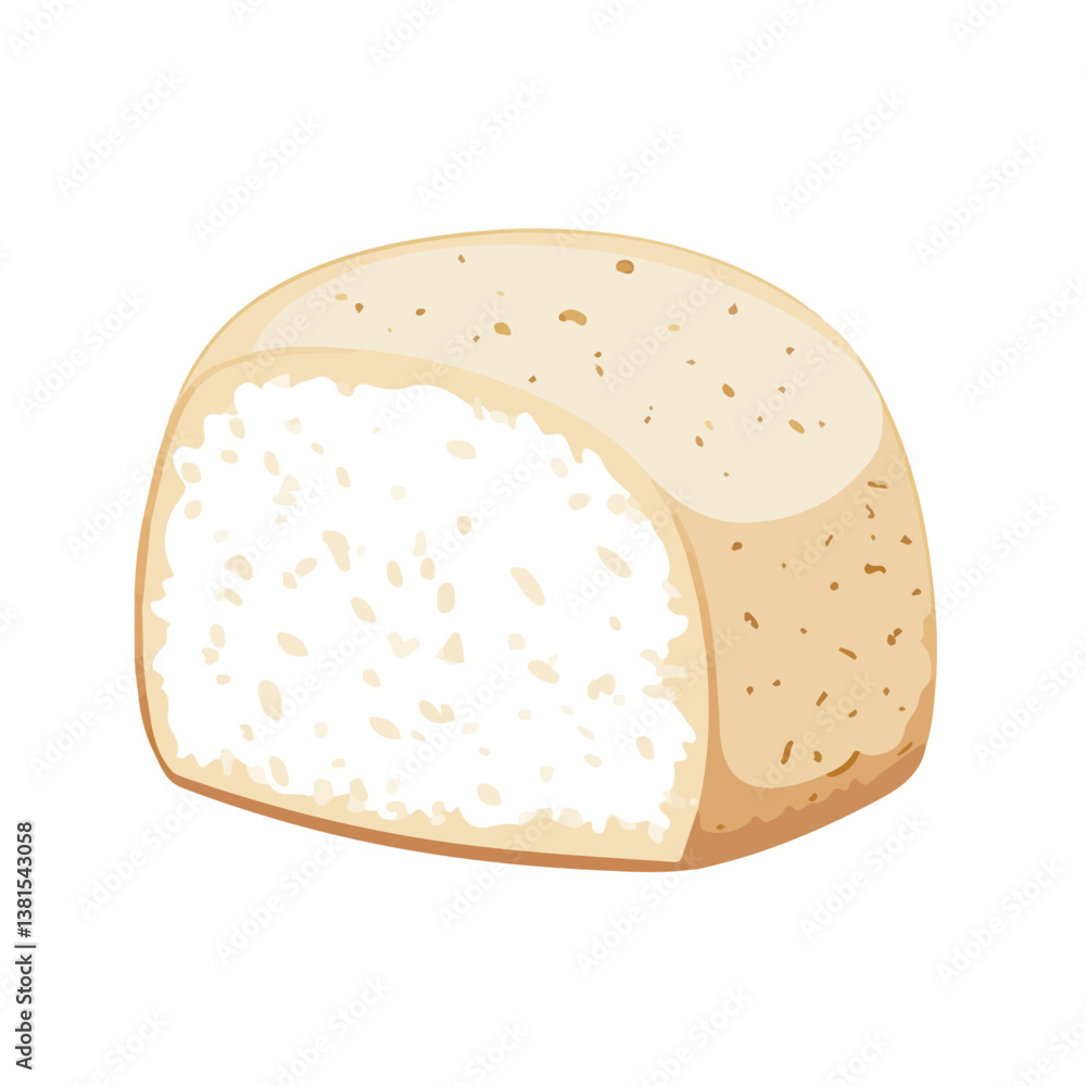 Rice Cake 2D flat vector illustration, isolated on a white background. Rice Cake 2D flat vector illustration, isolated on a white background.