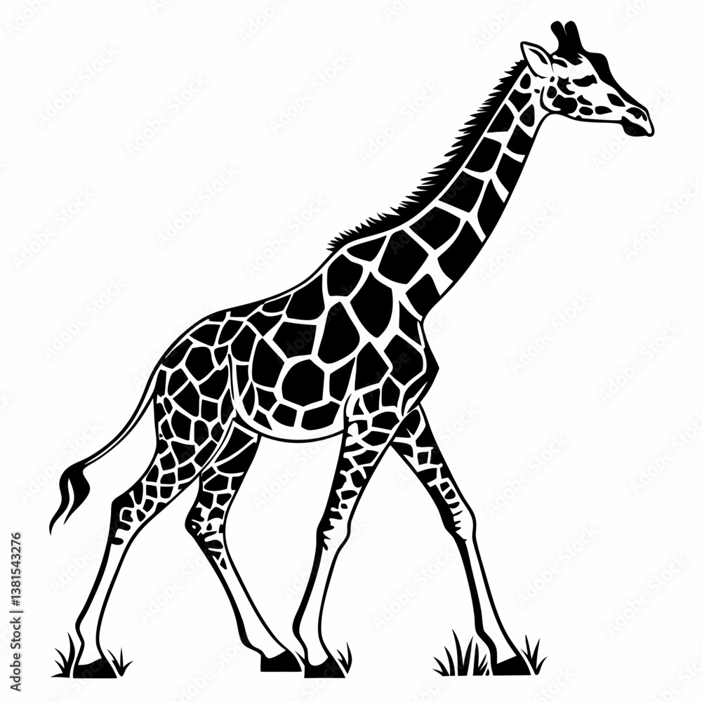 Obraz premium giraffe sihouette black vector