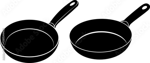 Frying pan icon vector art, Vector of pan black icon silhouette design