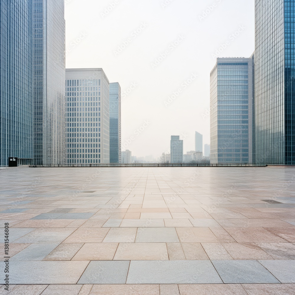 Beijing, China: Modern urban buildings and an open square. Beijing, China: Modern urban buildings and an open square.