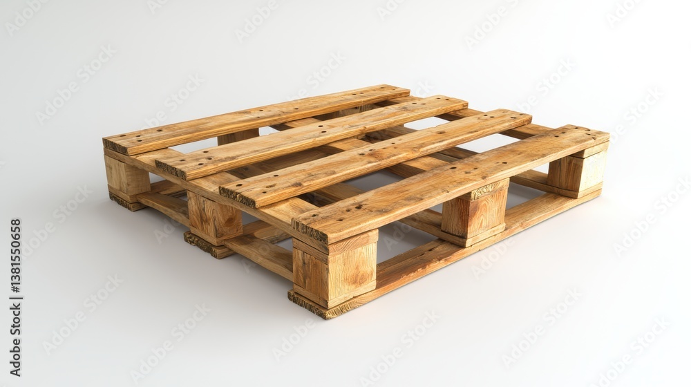 Minimalist wooden pallet on white background natural grain design Minimalist wooden pallet on white background natural grain design