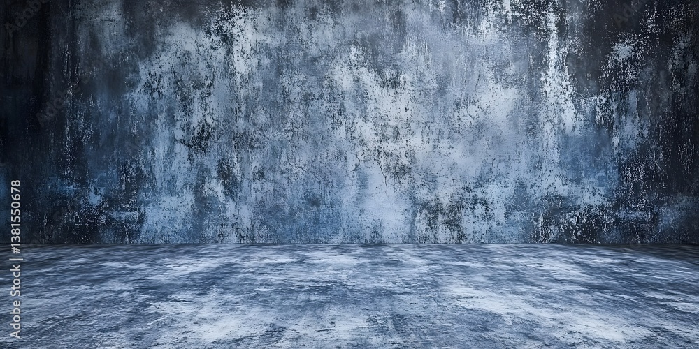 Grungy Blue Concrete Room Studio Background Texture Grungy Blue Concrete Room Studio Background Texture