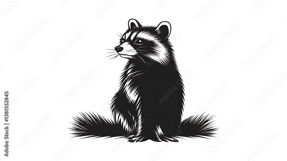 Obraz premium Raccoon profile illustration for branding use illustration images