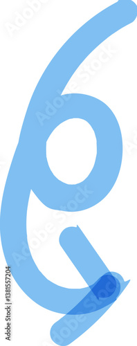 Vector. Light Blue Arrows Set. handwritten