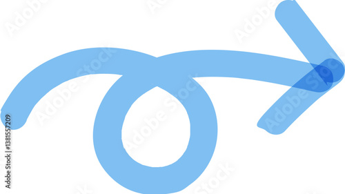 Vector. Light Blue Arrows Set. handwritten
